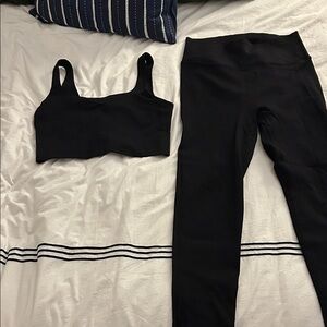 J. Crew Active ribbed Black workout set